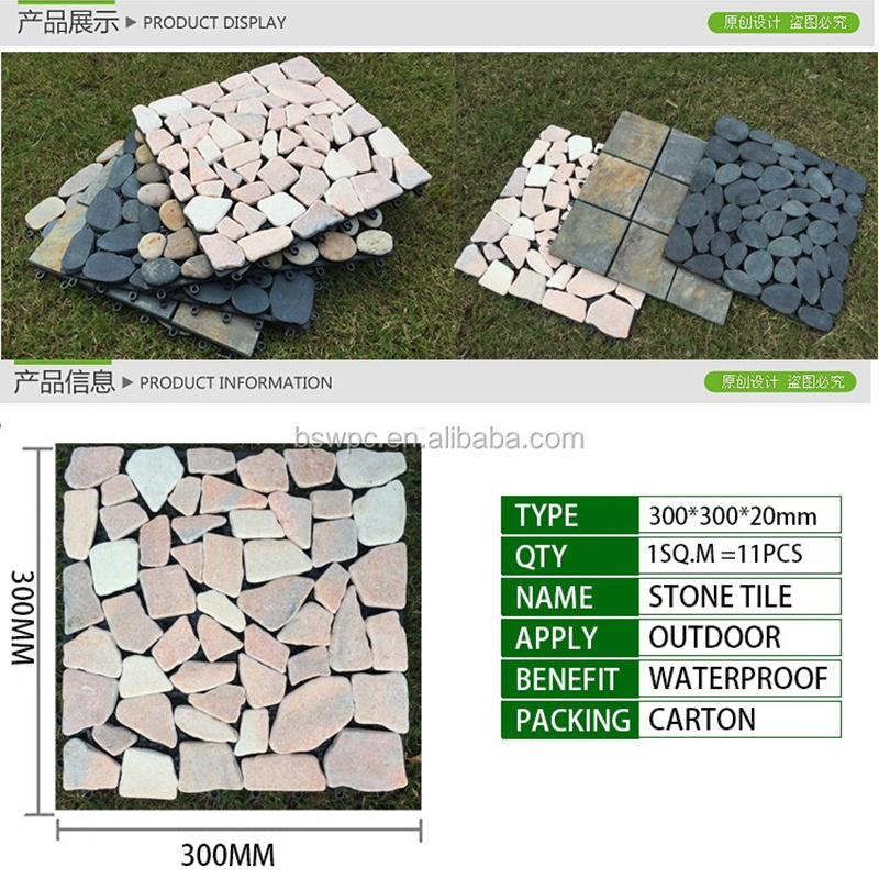 Dekorasi Taman Ubin Dek Batu Saling Bertautan DIY yang mudah dipasang