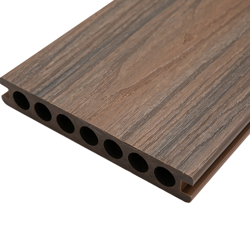 Lantai plastik kayu komposit butiran kayu timbul 3D kuat dan tahan lama